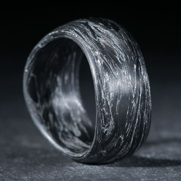 Karbonring gewickelt, metallic Silber matt