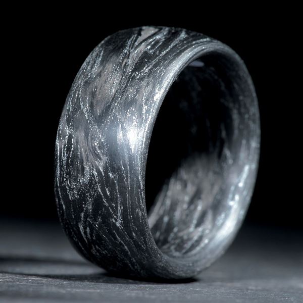 Karbonring gewickelt, metallic Silber matt