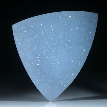 Chalcedon Freiform mit Kristallrasen, ca.44x36x9mm
