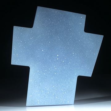 Chalcedon Kreuz mit Kristallrasen, ca.60x54x9mm