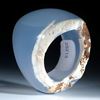 Chalcedon Ring mit naturbelassener Seite