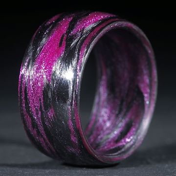 Fingerring Karbon / Mira Silber, Pink (Duplex)
