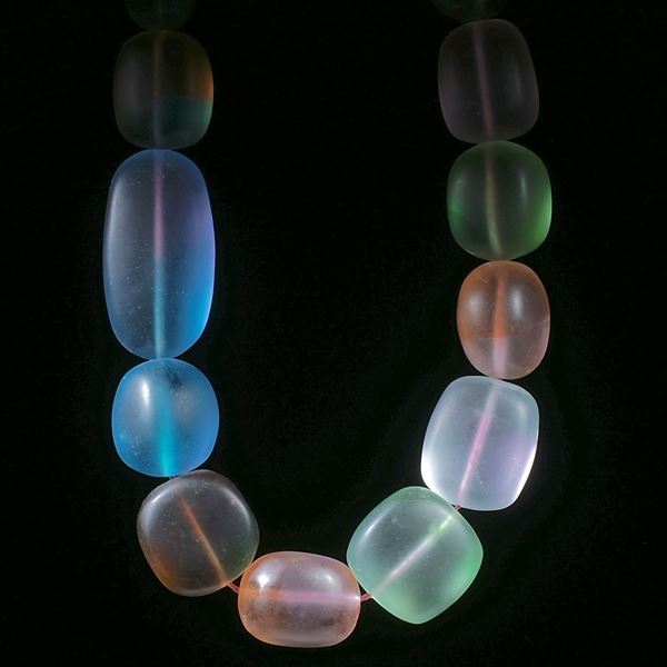 Fusingglas Collier, transparente Blockformen