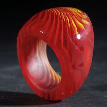 Fusing-Glas-Ring, konisch geschwungen geschliffen und poliert