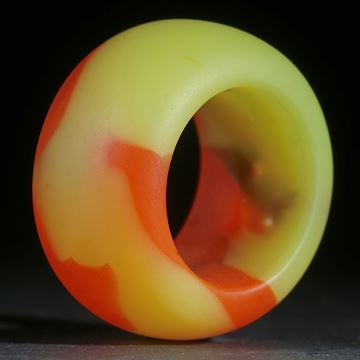 Fusing-Glas-Ring, Orange / Gelb matt