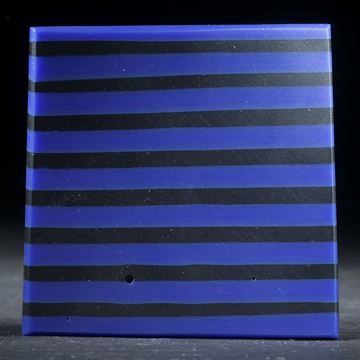Fusing-Glas Viereck, Blau/Schwarz, gebogene Form matt