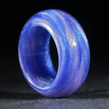 Glasfaserring, handgewickelt Farbkombination Ultramarinblau / Kobaltviolett poliert