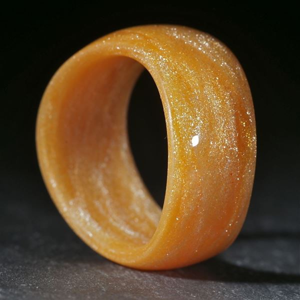 Glasfaserring, handgewickelt (Titanorange mit Sternglanzpigment)