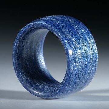 Bild von Glasfaserring handgewickelt, Kobaltblau metallic