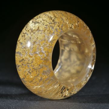 Goldglas Ring, Bandring parallel poliert, Aussenseite bombiert