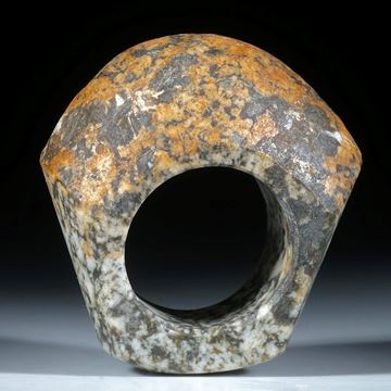 Kieselstein Ring teils naturbelassen mit Eisenspuren