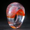 Opalglas Ring, konisch geschwungen geschliffen und poliert