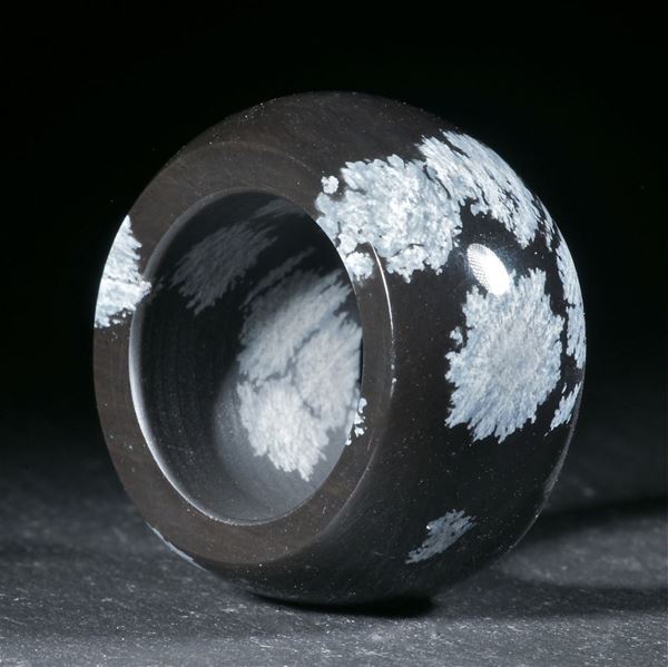 Schneeflockenobsidian, handgeschliffener Ring