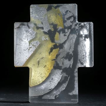 Silberglas-Kreuz, flach matt, ca.54x43x4mm
