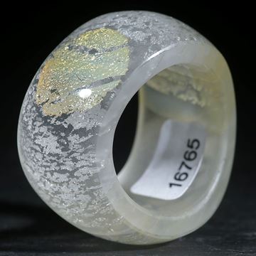 Silberglas-Ring geschwungene Form, aussen gerundet