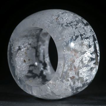 Silberglas-Ring, parallel, aussen gerundet und poliert