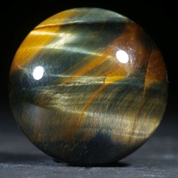 Tiger-/Falkenauge Cabochon rund