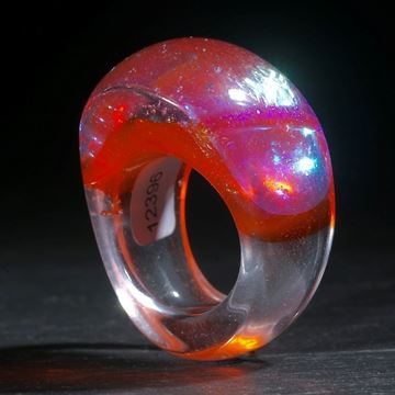 Opalglas Ring, konisch geschliffen und poliert