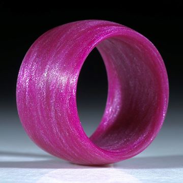 Fingerring Glasfaser handgewickelt, Pink mit Mira Silber
