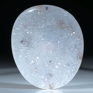 53217	Achat mit Kristallfläche, ovale, gebogene Form
