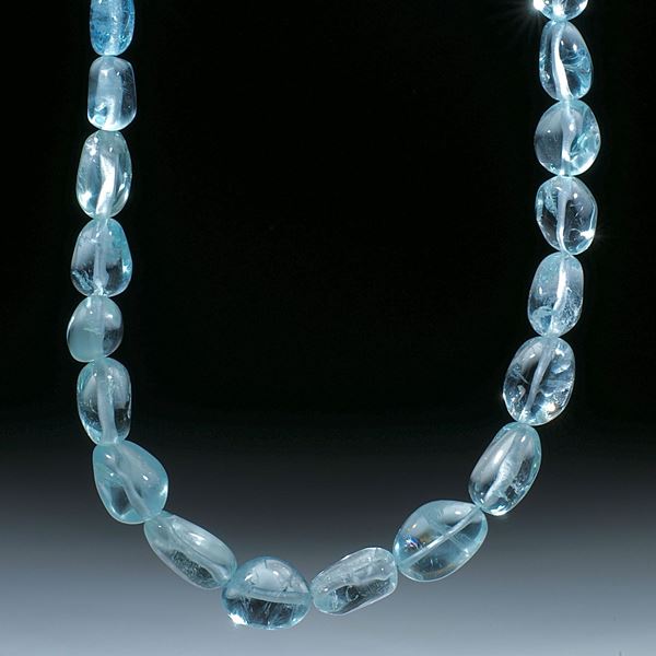 Aquamarin Brasilien, Collier aus barocken Formen