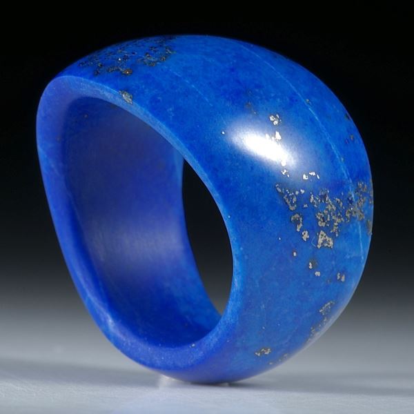 Edelsteinring Lapislazuli, geschwungene Form