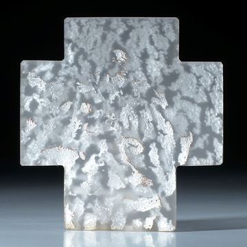 Silberglas Kreuz mattiert ca.71x68x5mm