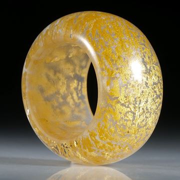 Goldglas Fingerring, Bandring parallel, bombiert