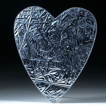 Silicium Kristall, handgeschliffene Herzform ca.63x55x4mm