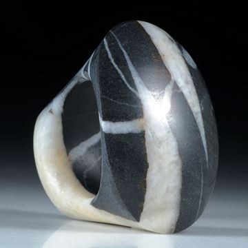 Kieselstein Ring mit Quarzlinie, Tafelring ca.36x30x26mm