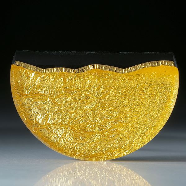 Goldglas, Halbkreis ca.45x29x6mm