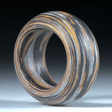 Fibertec Ring, Karbon mit Glasfaser Bronce und Alu metallic