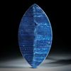 Opalglas Navette metallic Blau ca.72x38x4.5mm