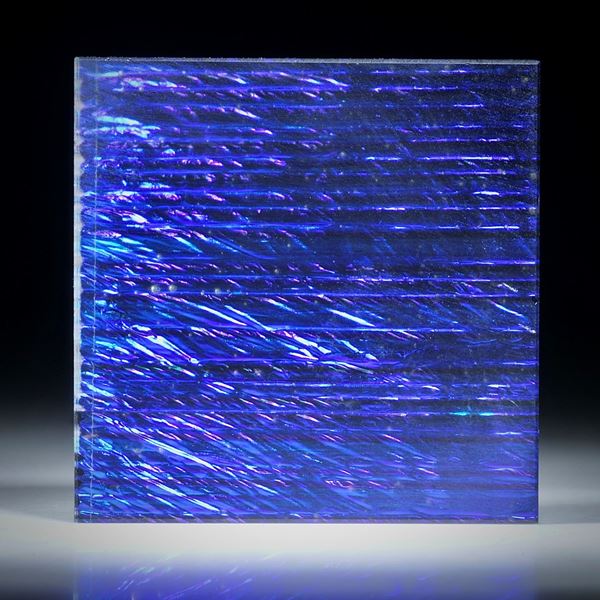 Opalglas Viereck, 39x39x5mm, Ultramarinblau metallic