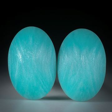 Glasfaser Paar Kobaltblau Türkis mit Mira Silber