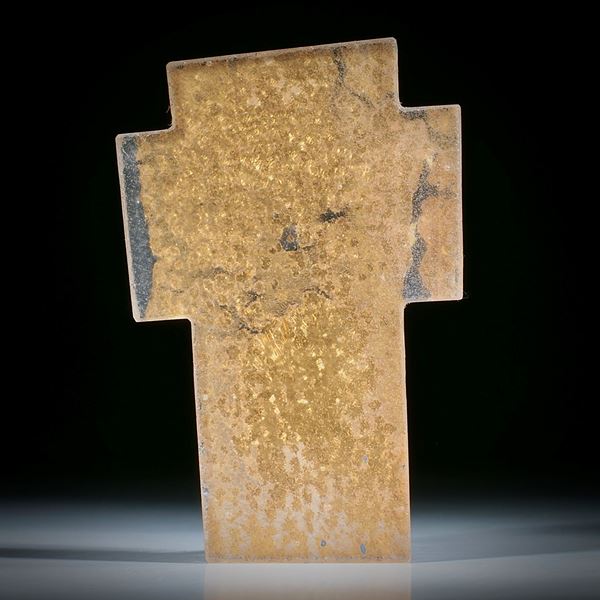 Glaskreuz mit eingebranntem Echtgold ca.84x56x3.5mm