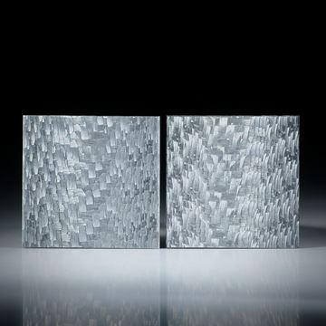 Alutex Paar, Quadrate plangeschliffen feinmatt ca.25x25x2mm