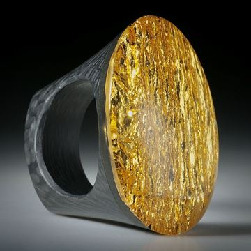Fingerring Goldglas (Glas mit eingeschmolzenem Echtgold)