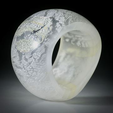 Fingerring Silberglas (Glas mit eingeschmolzenem Echtsilber)