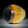 Fingerring Goldglas (Glas mit eingeschmolzenem Gold 23.75ct.) im Verlauf geschliffen und poliert