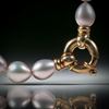 Perlencollier Süsswasser, rosa oval, Durchmesser 8.5 - 9mm, Gesamtlänge 44cm, geknüpft, mit vergoldetem Silberverschluss