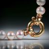 Perlencollier Süsswasser, rosa rund, Durchmesser ca. 8mm, Gesamtlänge 46cm, geknüpft, mit vergoldetem Silberverschluss