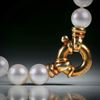 Perlencollier Akoya weiss, Durchmesser 8mm, Gesamtlänge 44.5cm, geknüpft, mit vergoldetem Silberverschluss
