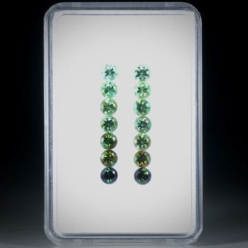 Turmalin rund facettiert 14 Steine total 3.76ct. Durchmesser ca. 4mm