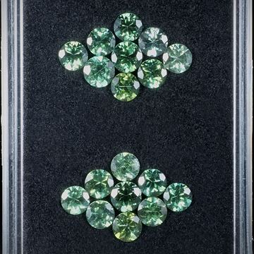 Turmalin Set aus 18 Steinen 5.92ct. rund facettiert, Durchmesser ca.4.5mm