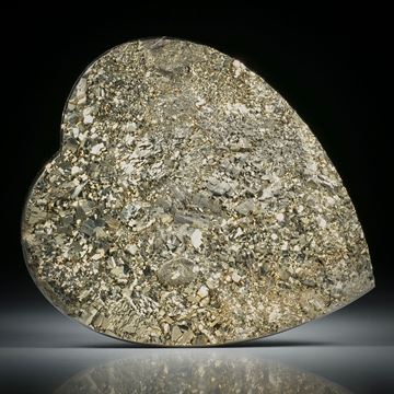 Pyrit auf Schiefer, grosses Herz ca.70x60x8mm