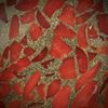 Edelkoralle, corallium rubrum, in Messingmatrix, ovaler leicht bombierter Cabochon ca.51x40x7mm