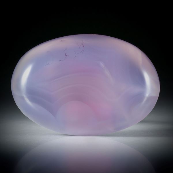 Chalcedon Cabochon oval, violett transluzid ca.39x27x10mm
