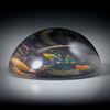 Honduras Opal mit Rutilquarz doublettiert 127.05ct.  grosser ovaler Cabochon, hoch geschliffen und poliert ca.36.5x32x16mm