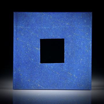 Lapislazuli, Viereckform mit quadratischer Bohrung ca.42x42x3.5mm